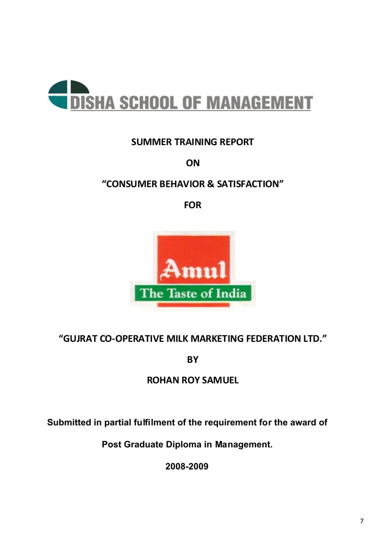 literature review of consumer behaviour and satisfaction of amul milk literature review of consumer behaviour and satisfaction of amul milk